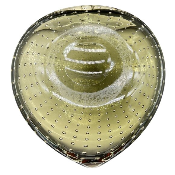 Vtg MCM Handblown Carl Erickson Heart Shaped Trinket Dish Bowl Bullicante Gray - Picture 5 of 5